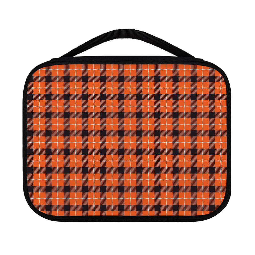 Orange Grey And White Plaid Print Classic Bible Case