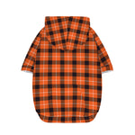 Orange Grey And White Plaid Print Dog Zip Up Hoodie