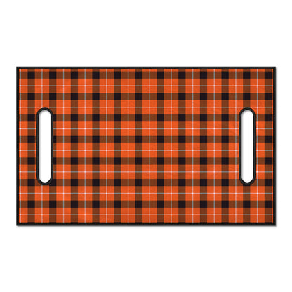 Orange Grey And White Plaid Print Golf Cart Seat Cover