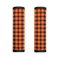 Orange Grey And White Plaid Print Handle Covers