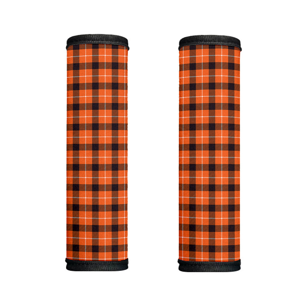 Orange Grey And White Plaid Print Handle Covers