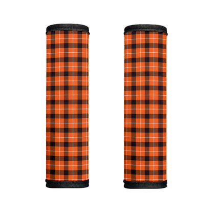 Orange Grey And White Plaid Print Handle Covers