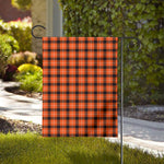 Orange Grey And White Plaid Print House Flag