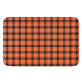 Orange Grey And White Plaid Print Indoor Door Mat