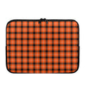 Orange Grey And White Plaid Print Laptop Sleeve
