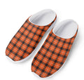 Orange Grey And White Plaid Print Mesh Casual Shoes