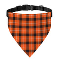 Orange Grey And White Plaid Print Over The Collar Dog Bandana