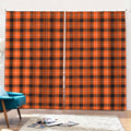 Orange Grey And White Plaid Print Pencil Pleat Curtains