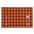 Orange Grey And White Plaid Print Placemat