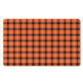 Orange Grey And White Plaid Print Polyester Doormat