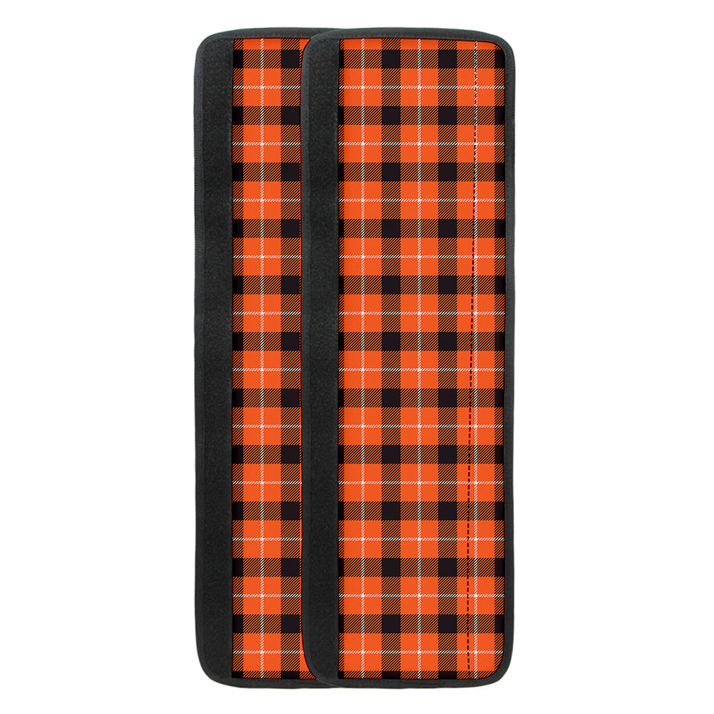 Orange Grey And White Plaid Print Refrigerator Handle Covers
