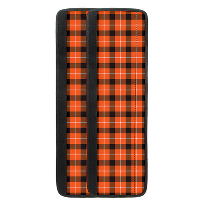 Orange Grey And White Plaid Print Refrigerator Handle Covers