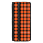 Orange Grey And White Plaid Print Refrigerator Handle Covers