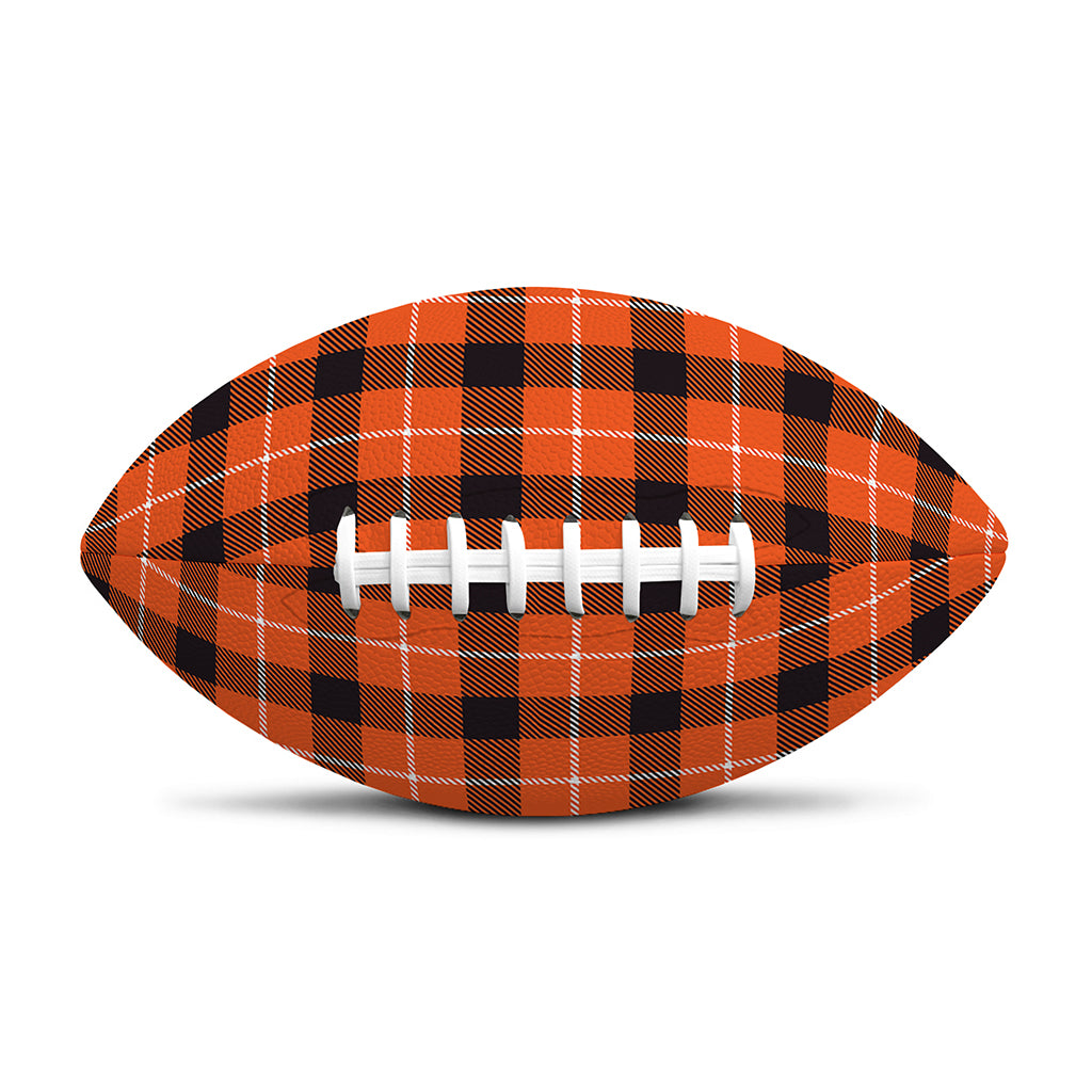 Orange Grey And White Plaid Print Rugby Ball
