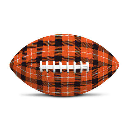 Orange Grey And White Plaid Print Rugby Ball