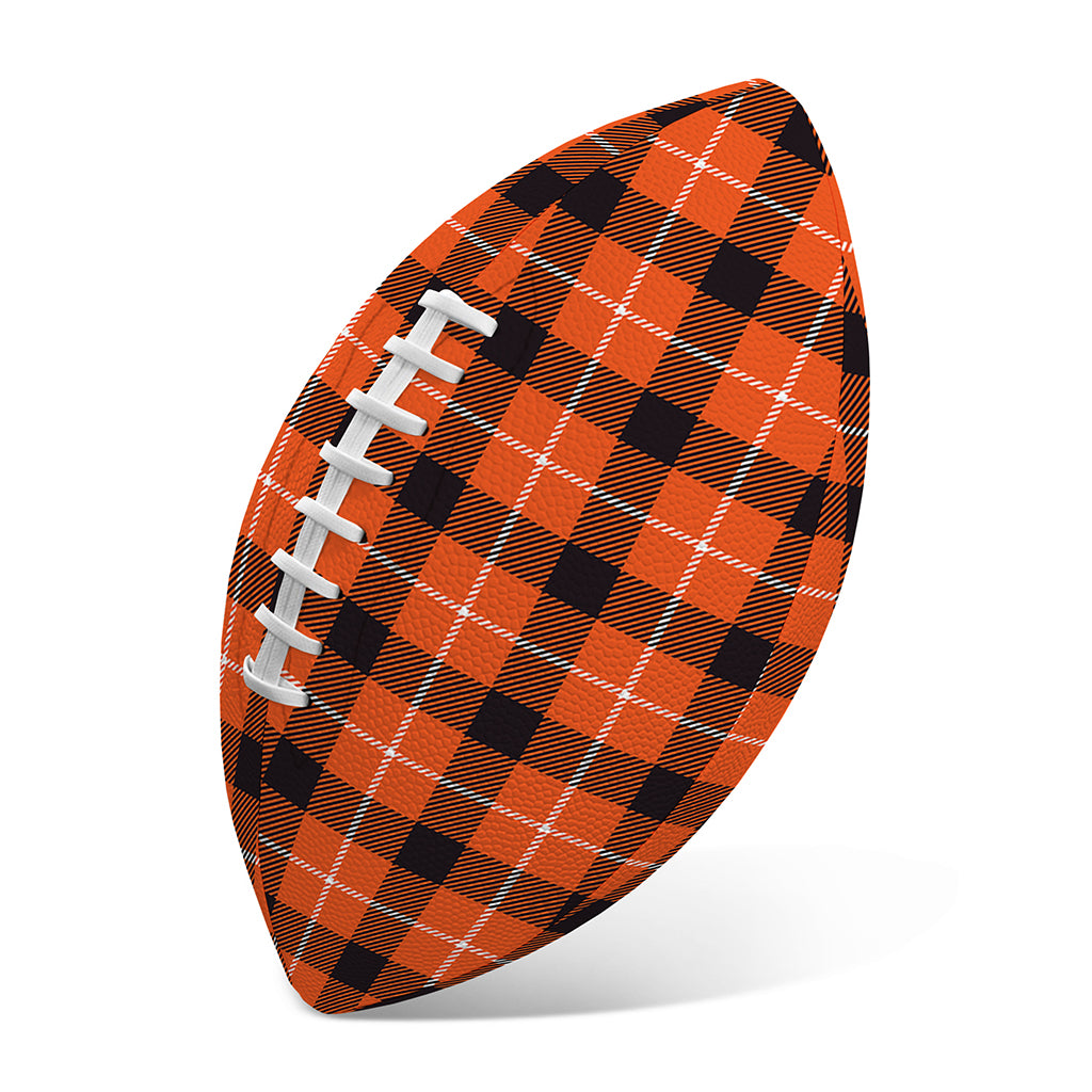Orange Grey And White Plaid Print Rugby Ball