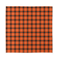Orange Grey And White Plaid Print Silk Bandana