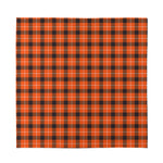 Orange Grey And White Plaid Print Silk Bandana