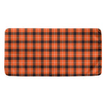 Orange Grey And White Plaid Print Towel