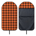 Orange Grey And White Plaid Print Waterproof Car Seat Cover