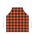 Orange Grey And White Tartan Print Adjustable Apron