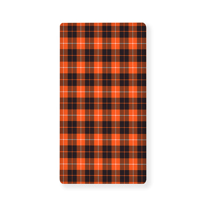 Orange Grey And White Tartan Print Baby Crib Sheet