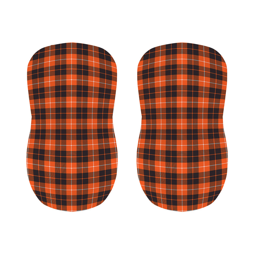 Orange Grey And White Tartan Print Bar Stool Covers