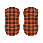Orange Grey And White Tartan Print Bar Stool Covers