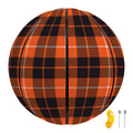 Orange Grey And White Tartan Print Basketball