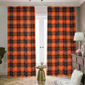 Orange Grey And White Tartan Print Dimout Pencil Pleat Curtains
