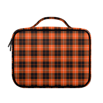 Orange Grey And White Tartan Print Briefcase Bible Bag