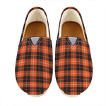 Orange Grey And White Tartan Print Casual Shoes