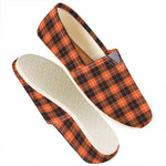 Orange Grey And White Tartan Print Casual Shoes