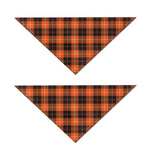Orange Grey And White Tartan Print Dog Bandana