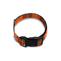 Orange Grey And White Tartan Print Dog Collar