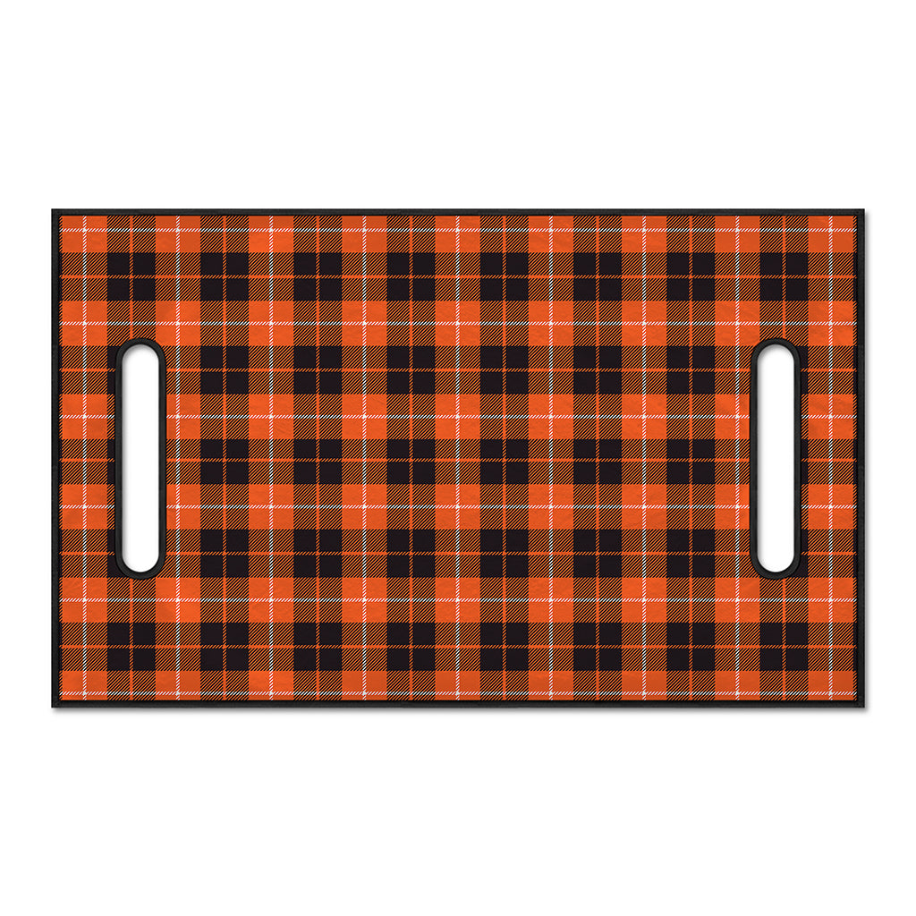 Orange Grey And White Tartan Print Golf Cart Seat Cover