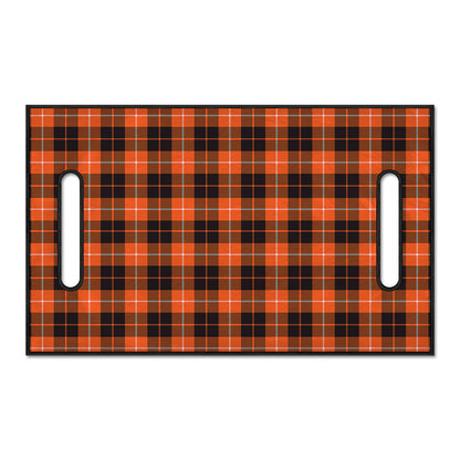 Orange Grey And White Tartan Print Golf Cart Seat Cover