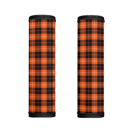 Orange Grey And White Tartan Print Handle Covers