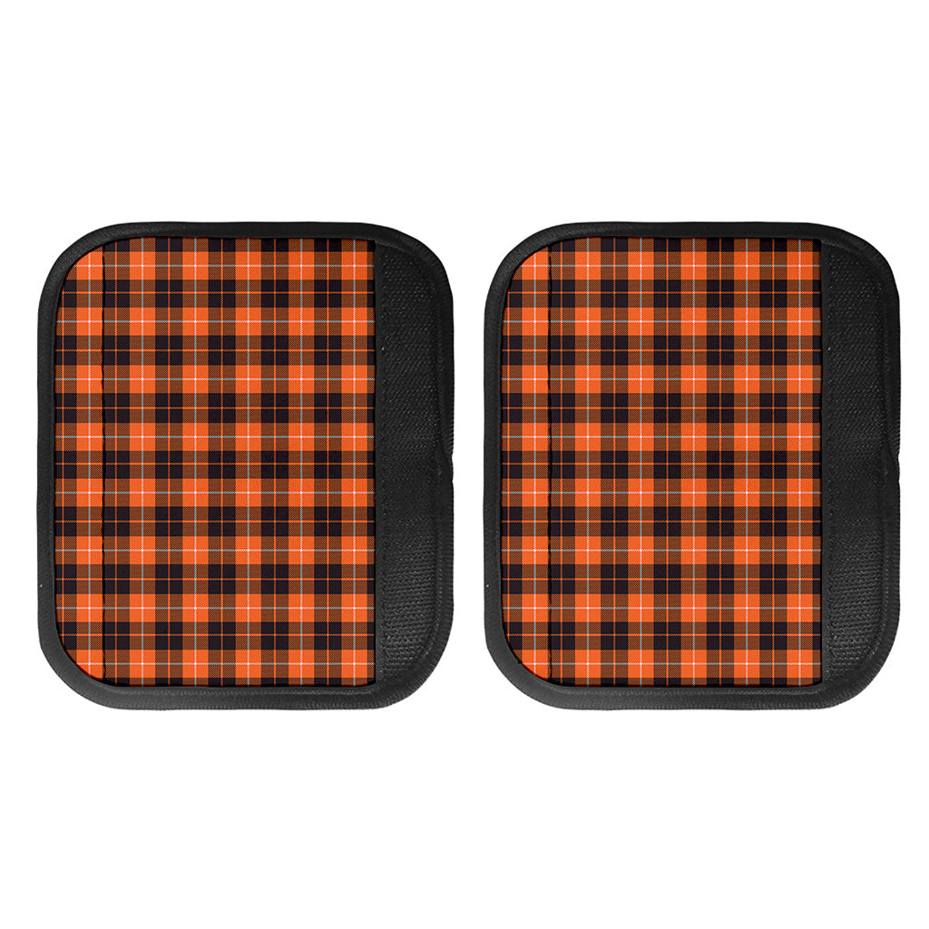 Orange Grey And White Tartan Print Handle Covers
