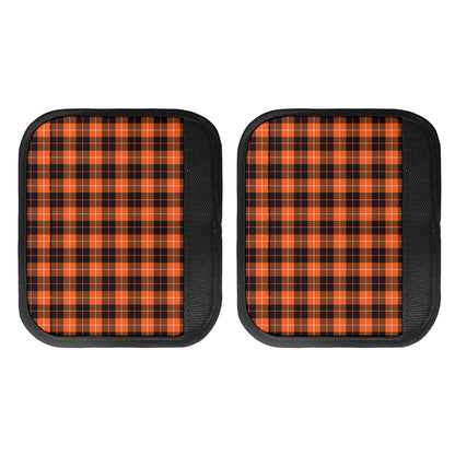Orange Grey And White Tartan Print Handle Covers