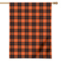 Orange Grey And White Tartan Print House Flag