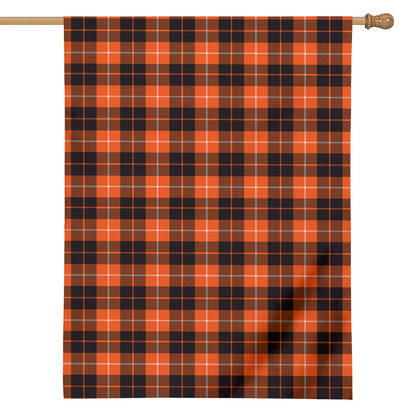 Orange Grey And White Tartan Print House Flag
