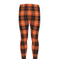 Orange Grey And White Tartan Print Men's Leggings