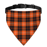 Orange Grey And White Tartan Print Over The Collar Dog Bandana