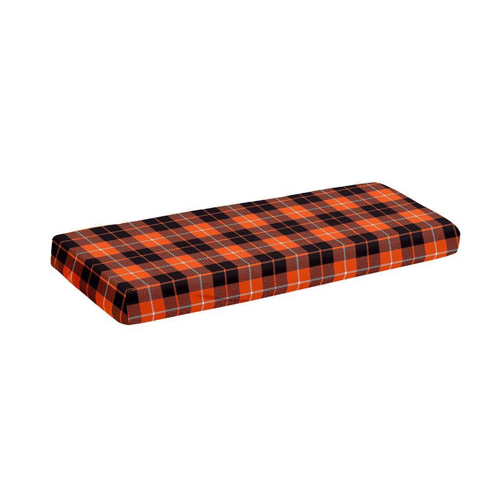 Orange Grey And White Tartan Print Piano Keyboard Cover