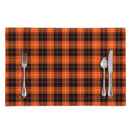 Orange Grey And White Tartan Print Placemat