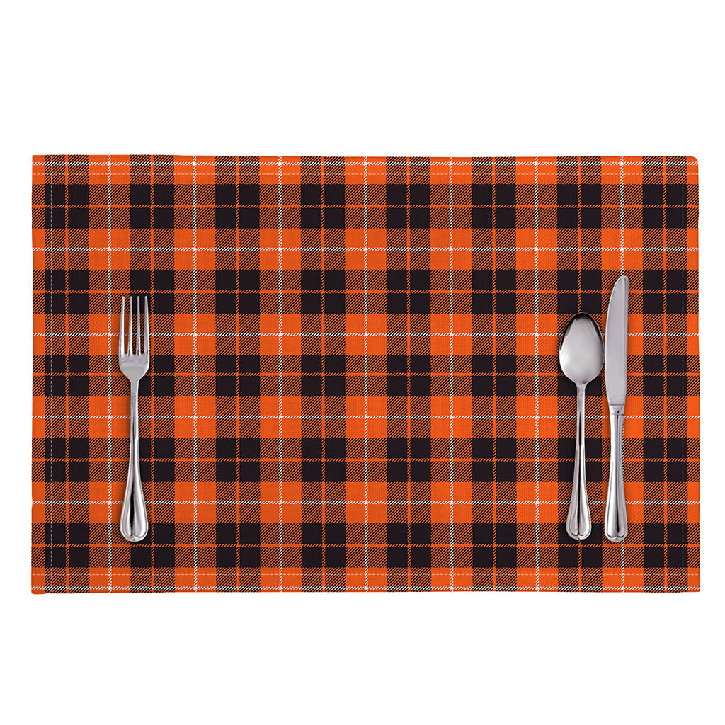 Orange Grey And White Tartan Print Placemat