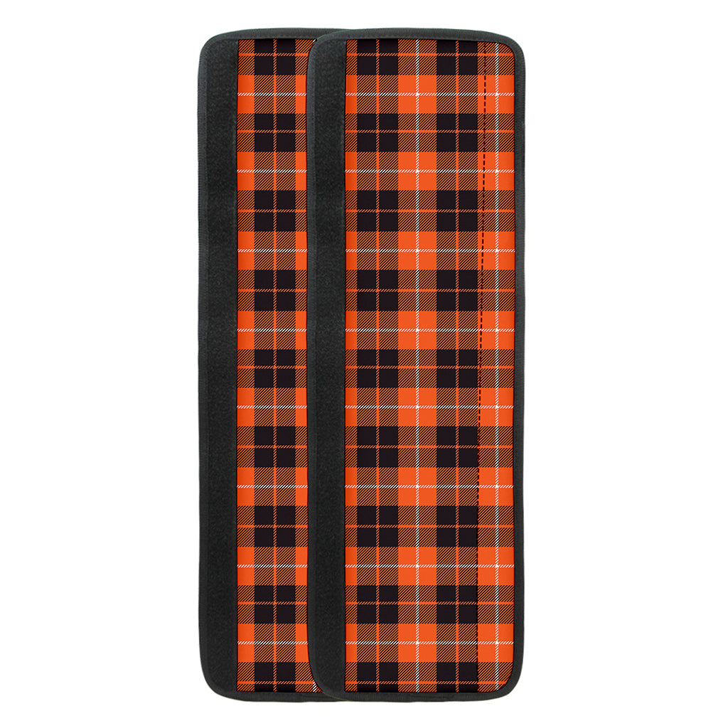 Orange Grey And White Tartan Print Refrigerator Handle Covers