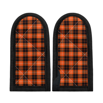 Orange Grey And White Tartan Print Skillet Handle Cover