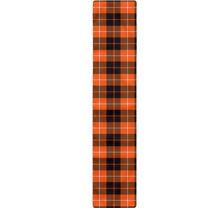 Orange Grey And White Tartan Print Table Runner